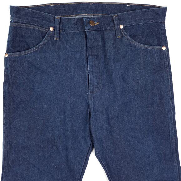 Wrangler 13MWZ Jeans Mens 35x30 Raw Wash Blue Rodeo Western Denim (FITS 34x30) - Picture 2 of 8